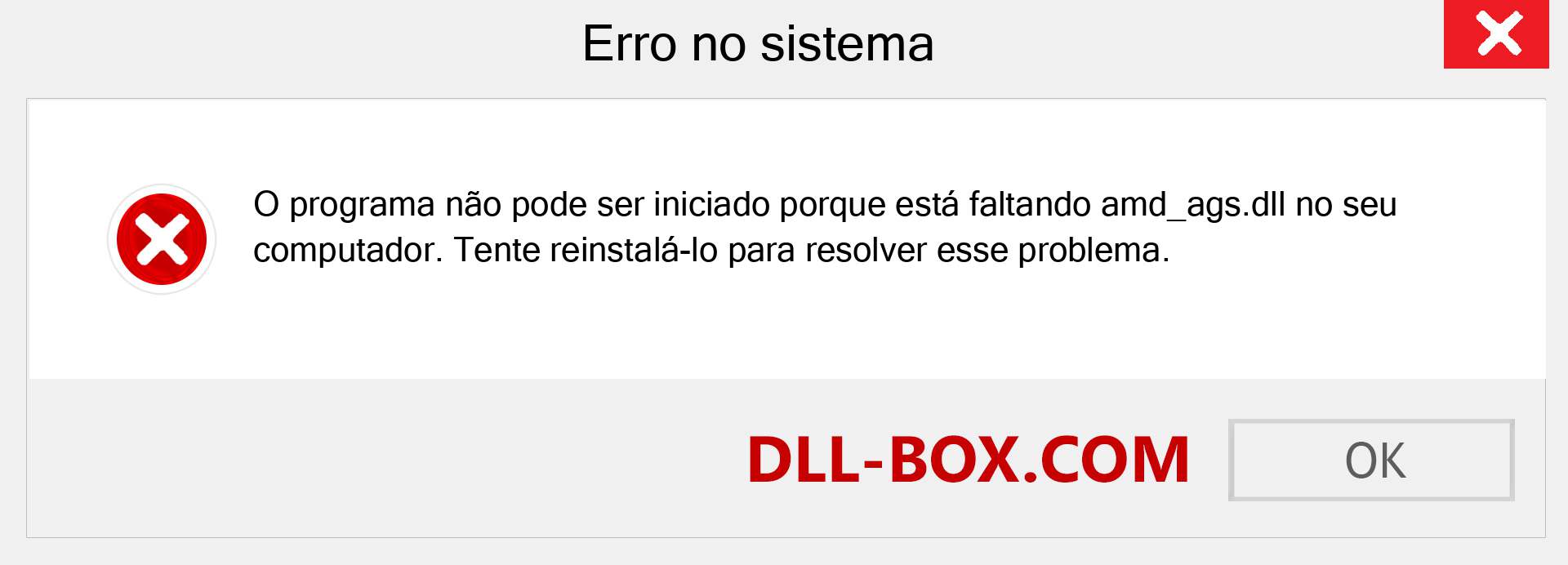 Arquivo amd_ags.dll ausente ?. Download para Windows 7, 8, 10 - Correção de erro ausente amd_ags dll no Windows, fotos, imagens